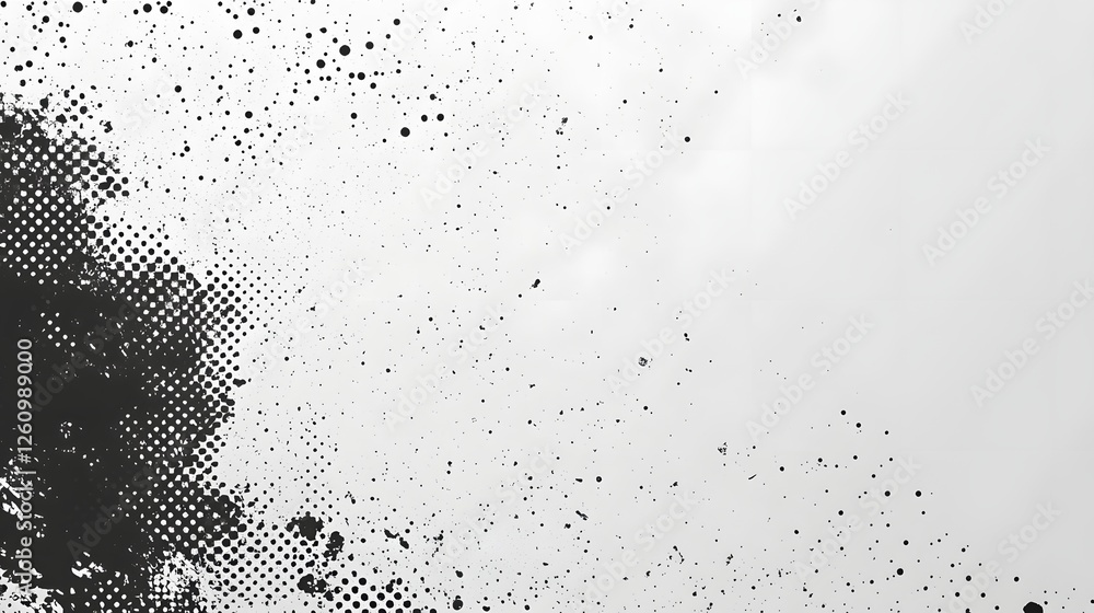 Poster A striking abstract background featuring a dynamic scatter of monochrome particles creating a captivating visual effect that evokes a sense of motion energy and technological innovation