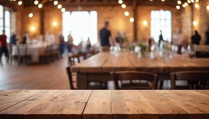 Wooden table top on blurred wooden wall background - can be used for display or montage your products. High quality photo 11