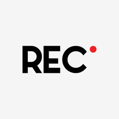 Vector rec minimal text logo design