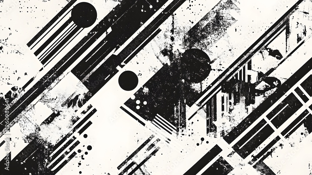 Leinwandbilder a striking and contemporary abstract composition featuring bold geometric shapes dynamic lines and t