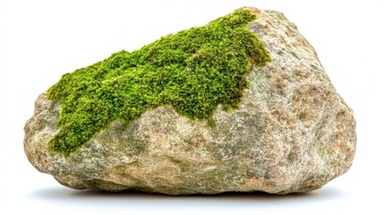 Close-Up of a Moss-Covered Rock Displaying Natural Textures in a Tranquil Outdoor Setting