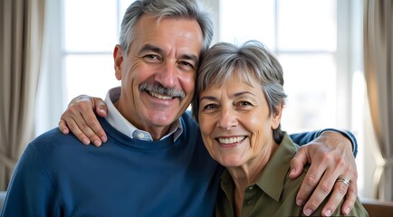 Happy moments for silver-haired couples