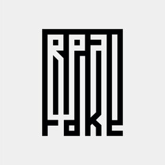 Vector real and fake text design