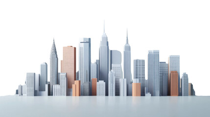 Obraz premium Modern city skyline with transparent background representing urban development