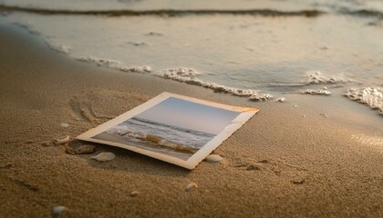 바닷가에 떨어진 낡은 사진 한 장