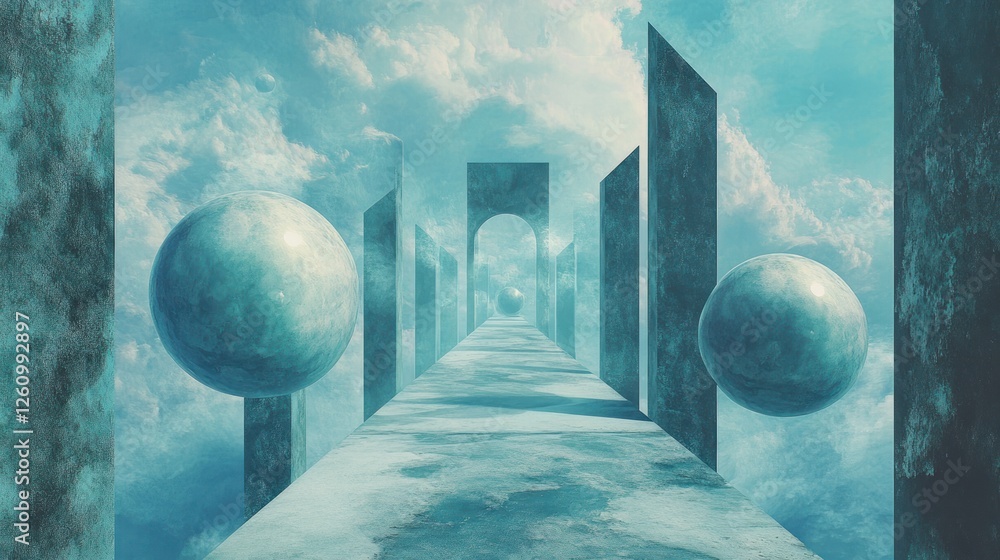 Poster celestial path cloudscape gateway