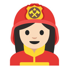 Female Firefighter in Uniform, Clipart Illustration Isolated on White Background