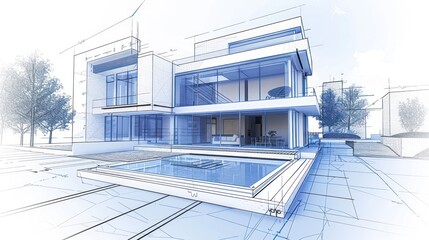 Fototapeta premium The intricate blueprint of a contemporary home show