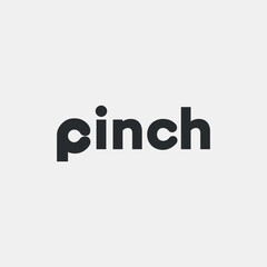 Vector pinch minimal text logo design