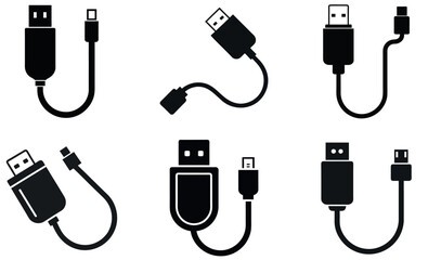 Collection of Various USB and Charging Cable Connectors