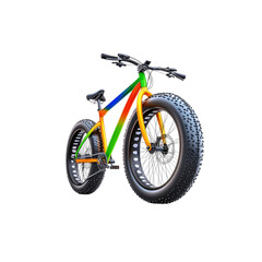 Fototapeta premium Colorful Fat Tire Mountain Bike Isolated on White Background