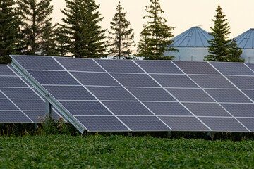 A view of solar panels installed on a local farm.