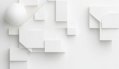 Random shifted white cube boxes block the background wallpaper banner. abstract 3d square white technology communication concept background. Random shifted white cube square boxes block the background