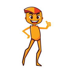 Happy Cartoon Character Giving Thumbs Up – Fun Vector Illustration