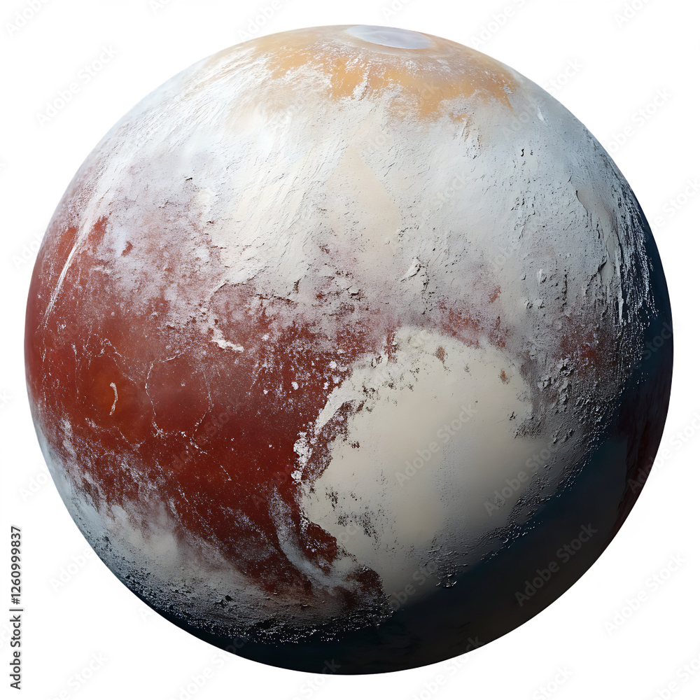 Sticker dwarf planet like pluto isolated on transparent background