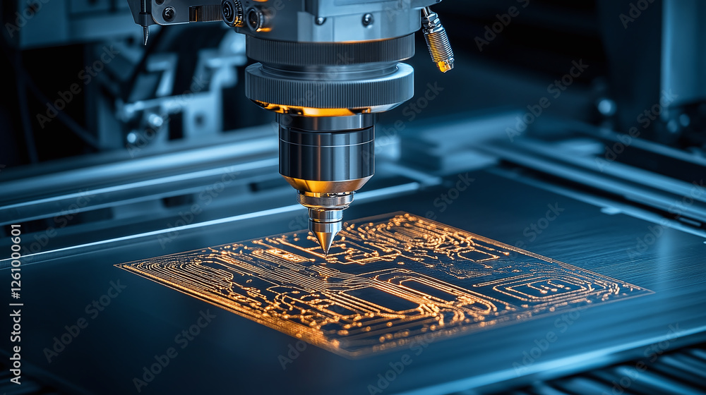 Poster precision etching of a circuit board using advanced machine technology for electronics manufacturing
