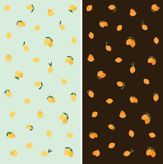 Repeat all over print pattern of lemons and oranges