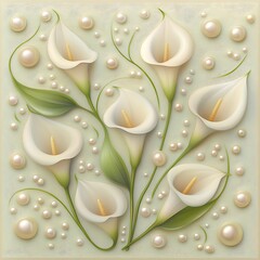 Elegant Calla Lilies Adorned With Pearls