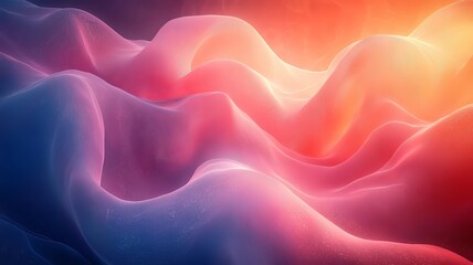 Obraz premium Abstract waves of vibrant colors in soft gradients, evoking a sense of tranquility and movement, perfect for creative and modern design projects.
