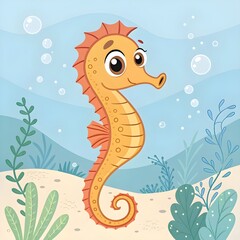 Fototapeta premium sea horse vector for kids