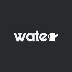 Vector water minimal text logo design