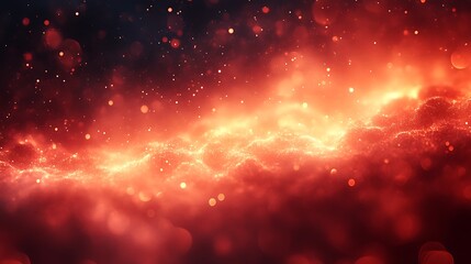 Obraz premium Red Abstract Background with Sparkling Particles and Glowing Lights