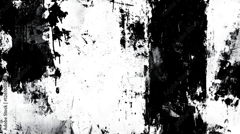 Poster abstract grunge textured monochrome background with dark ink splash and distressed effect