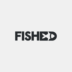 Vector fished minimal text logo design