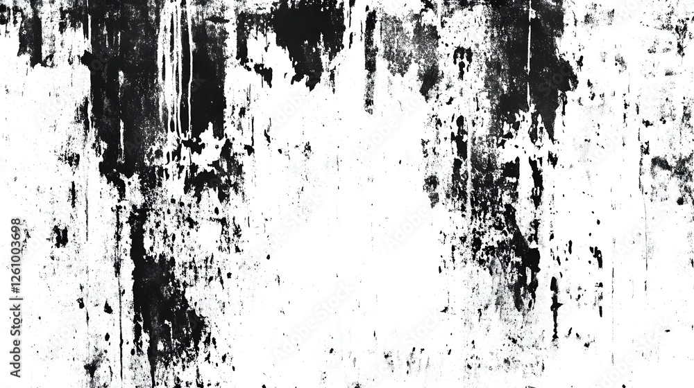 Poster abstract grungy textured monochrome background with deteriorated and cracked painted surface