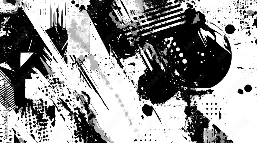Poster Abstract Monochromatic Splash Graphic Design Digital Background  Striking dynamic and experimental digital art with irregular shapes fluid textures and contrasting elements