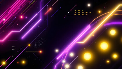 Obraz premium Gradient Futuristic Geometric background with Lights