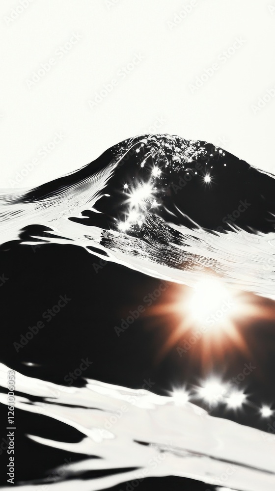 Poster captivating ocean wave action coastal area nature serene environment close-up view dynamic concept