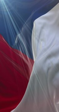 Flag of the Czech Republic. 4K Vertical. Loop
