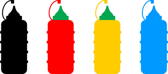 Sauces bottle vector icon Set. Vector illustration
