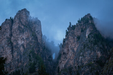mountain landscape with clouds