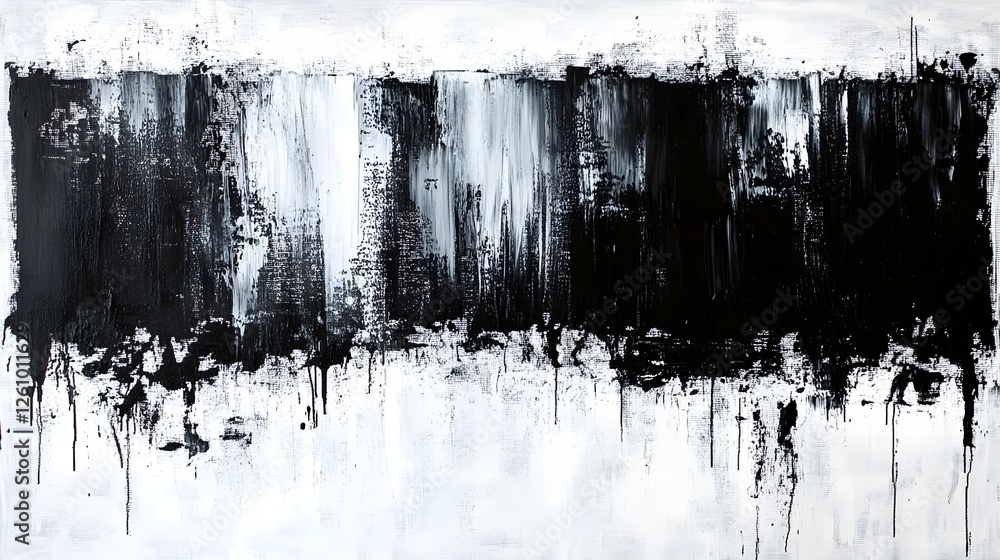 Poster captivating abstract art with dramatic monochrome textures and layered brushstrokes
