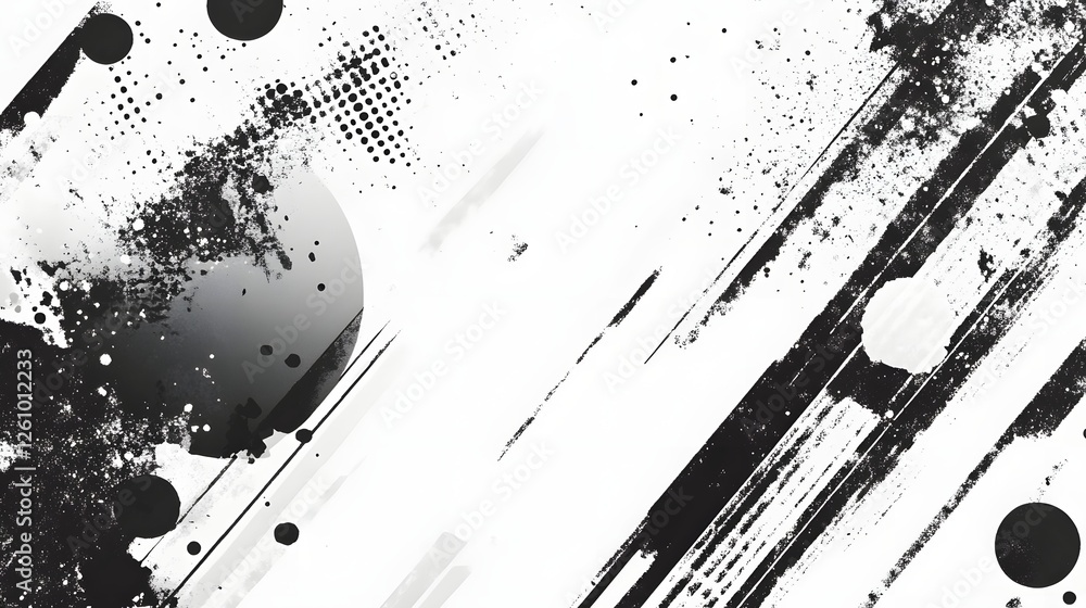 Poster Dynamic and Striking Monochrome Abstract Texture with Bold Splashing Ink Strokes Blots and Expressive Brush Marks  Captivating Background Design