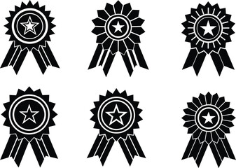 Patriotic rosette decorations silhouette illustration