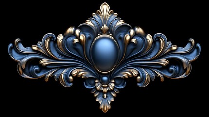 Elegant Blue and Gold Ornate Decorative Design