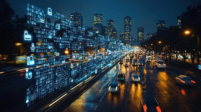 Cybersecurity in the City: Night Traffic and Digital Data Streams