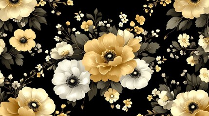 Elegant Gold and White Floral Bouquet Design