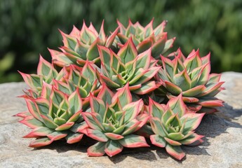Obraz premium Group Of Colorful Succulents On Stone