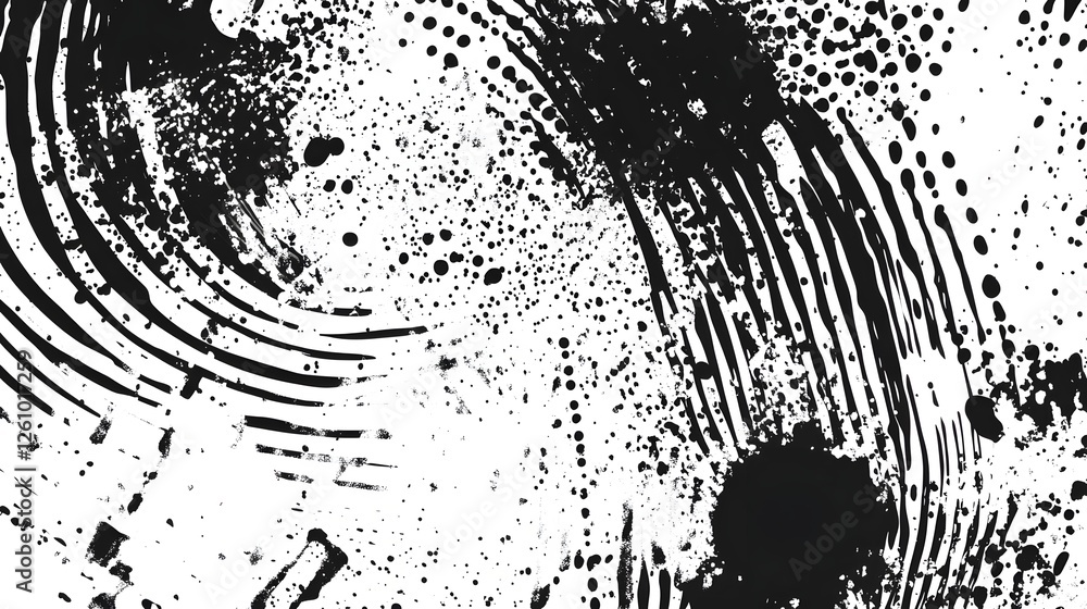 Poster Explosion of Black and White Fluid Shapes and Splatters Abstract Background  Energetic Dynamic and Visually Captivating Grunge Textured Wallpaper Design