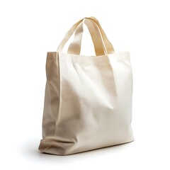 A Reusable Shopping Tote Bag, Isolated on White Background