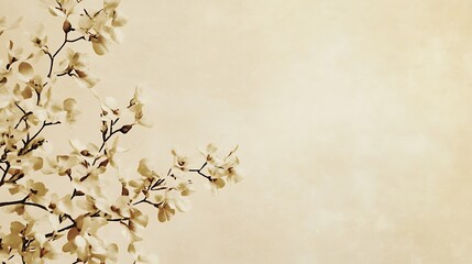 Delicate White Blossoms Against A Beige Background