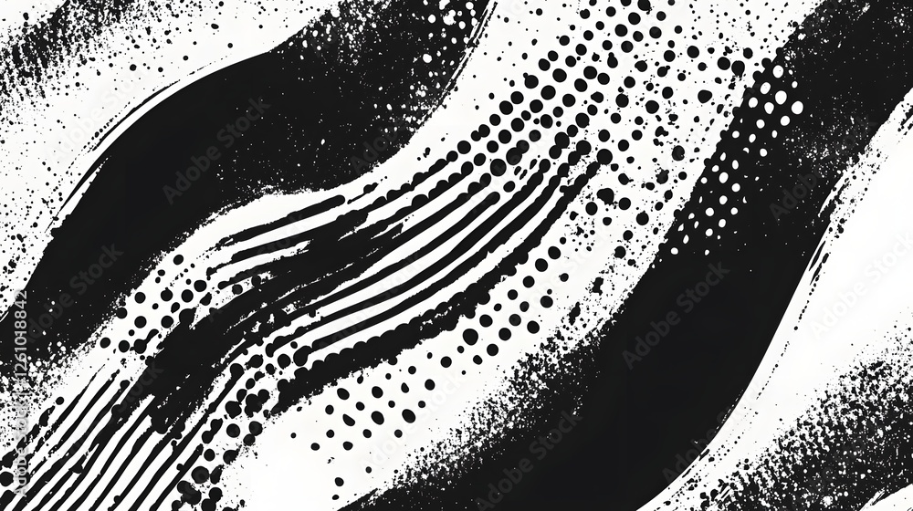 Poster Flowing Monochrome Abstract Geometric Graphic Design with Dynamic Movement and Vibrant Contrast  Captivating background with a futuristic modern and experimental feel  Suitable for website poster