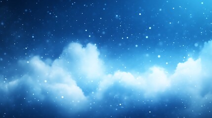 Serene Winter Sky Clouds and Falling Snow