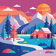 Naklejka premium winter background 