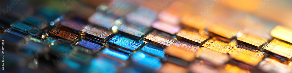 Aufkleber iridescent crystalline structure with color gradient