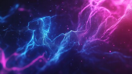 Abstract cosmic nebula, swirling energy, vibrant colors, dark space background; ideal for tech or fantasy